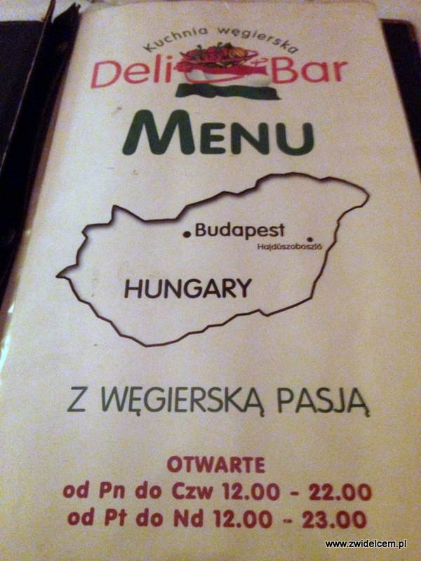 Kraków - Delibar - Menu