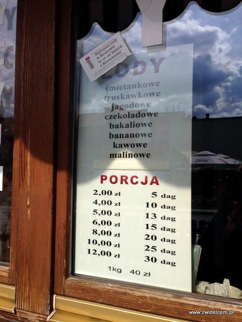 Krościenko - lody u Marysi - okienko
